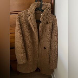 Uniqlo Tan Sherpa Jacket pile-lined fleece tailor
